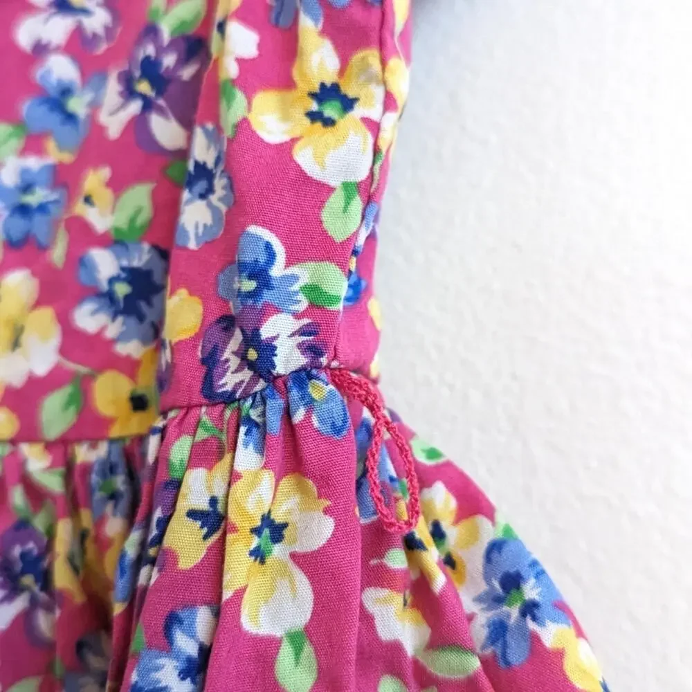 Ralph Lauren Dress Baby Girls Sz 6m Pink Pansy Preppy Floral